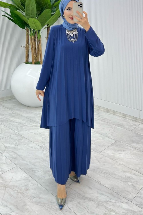 İndigo Yezra Takım Tesettür Giyim İndigo