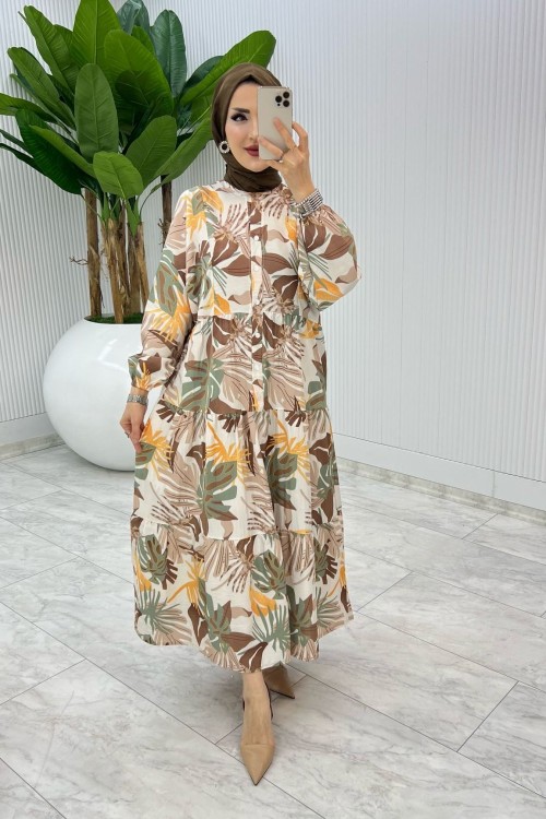 Kahve Aycihan Elbise Tesettür Giyim Kahverengi