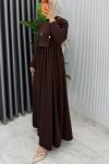 Kahve Burgu Sinem Elbise Tesettür Giyim  Kahverengi