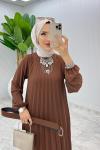 Kahve Deniz Elbise Tesettür Giyim Kahverengi
