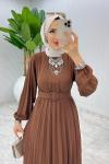 Kahve Deniz Elbise Tesettür Giyim Kahverengi