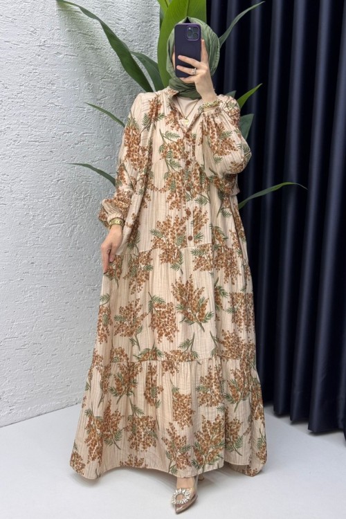 Kahve Dilşah Elbise Tesettür Giyim Kahverengi