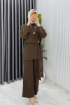 Kahve Dilay Takım Tesettür Giyim  Kahverengi
