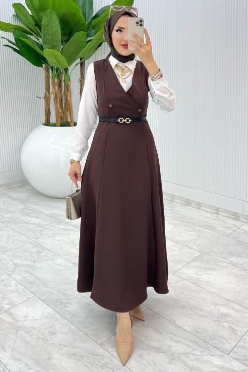 Kahve Firdevs Jile Tesettür Giyim Kahverengi