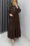 Kahve Güzide Elbise Tesettür Giyim  Kahverengi