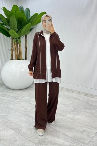 Kahve Oysho Havva Takım Tesettür Giyim  Kahverengi