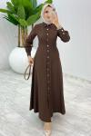 Kahve Premium Selin Elbise Tesettür Giyim Kahverengi