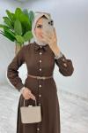 Kahve Premium Selin Elbise Tesettür Giyim Kahverengi