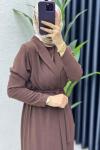 Kahve Premium Üçlü Helena Takım Tesettür Giyim Kahverengi