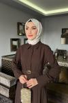 Kahve Premıum Farah Elbise Tesettür Giyim  Kahverengi