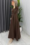 Kahve Premium Asel Elbise Tesettür Giyim  Kahverengi