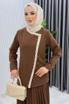Kahve Rabia Etek Takım Tesettür Giyim Kahverengi