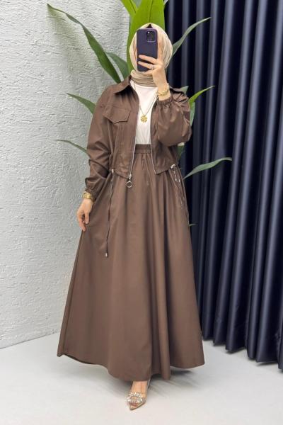 Kahve Tuana Takım Tesettür Giyim Kahverengi