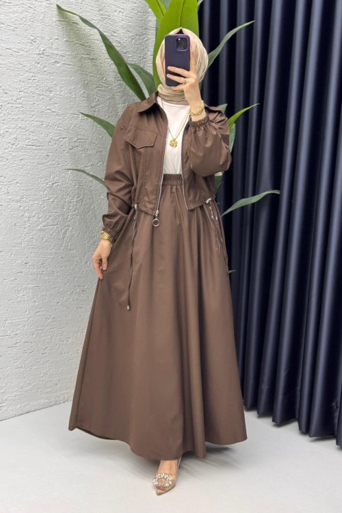 Kahve Tuana Takım Tesettür Giyim Kahverengi