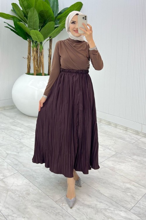 Kahve Züleyha bluz Tesettür Giyim Kahverengi