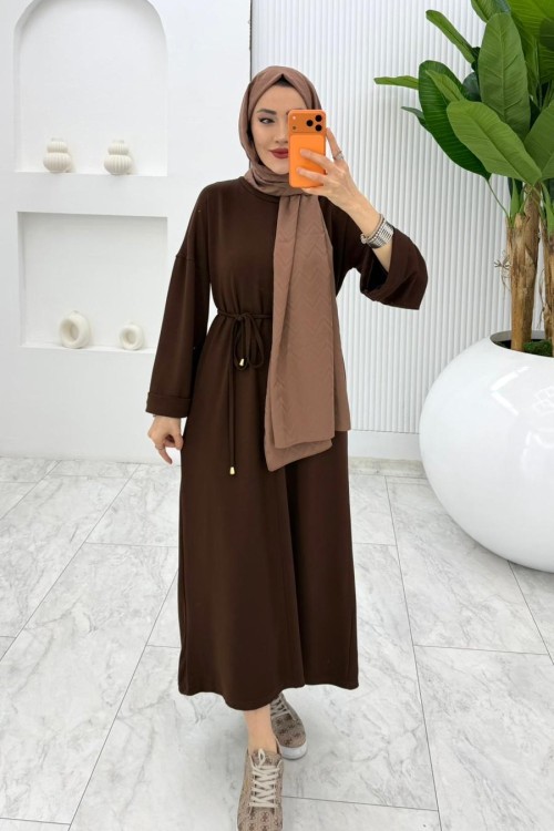 Kahverengi  Oysho Elbise Tesettür Giyim  Kahverengi