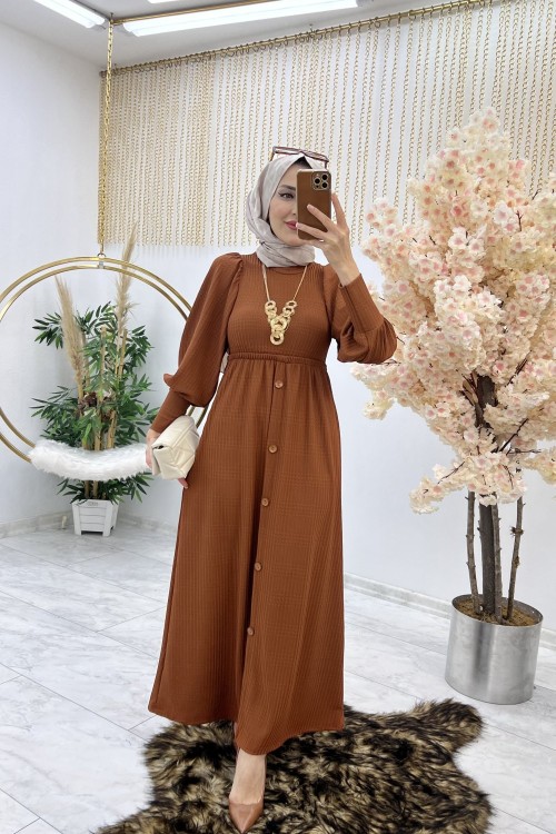 Kiremit Asalet Elbise Tesettür Giyim  Kiremit