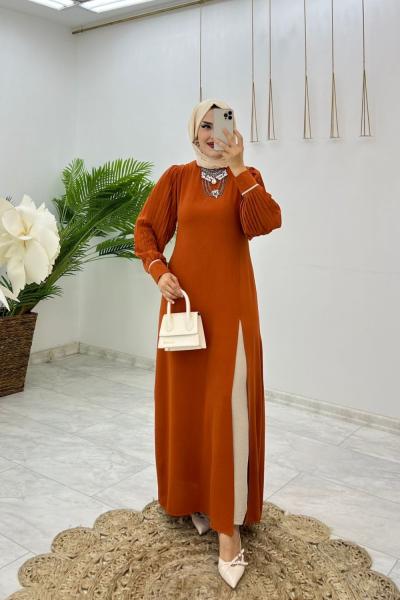 Kiremit Berna Elbise Tesettür Giyim Kiremit