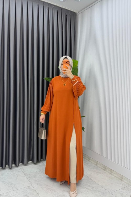 Kiremit Elisa Takım Tesettür Giyim  Kiremit