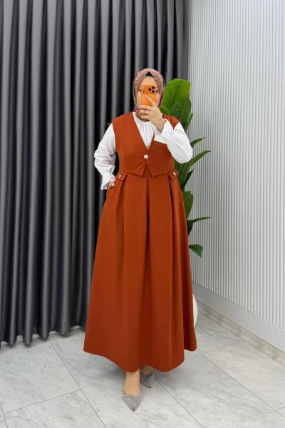 Kiremit Premium Zehra Jile Tesettür Giyim Kiremit