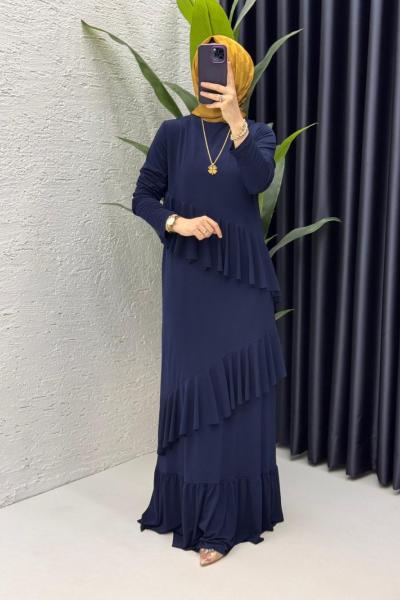 Laci Duru Elbise Tesettür Giyim  Lacivert