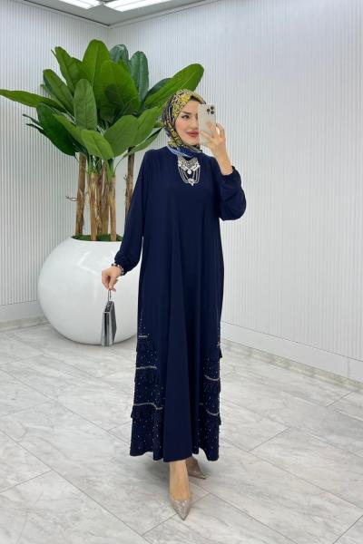 Lacivert İsabella Elbise Tesettür Giyim Lacivert