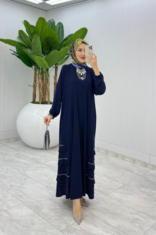 Lacivert İsabella Elbise Tesettür Giyim Lacivert