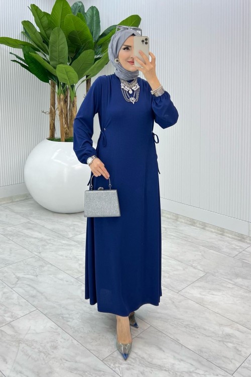 Lacivert İdil Elbise Tesettür Giyim Lacivert