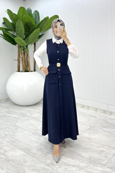 Lacivert  Sude Jile Tesettür Giyim  Lacivert