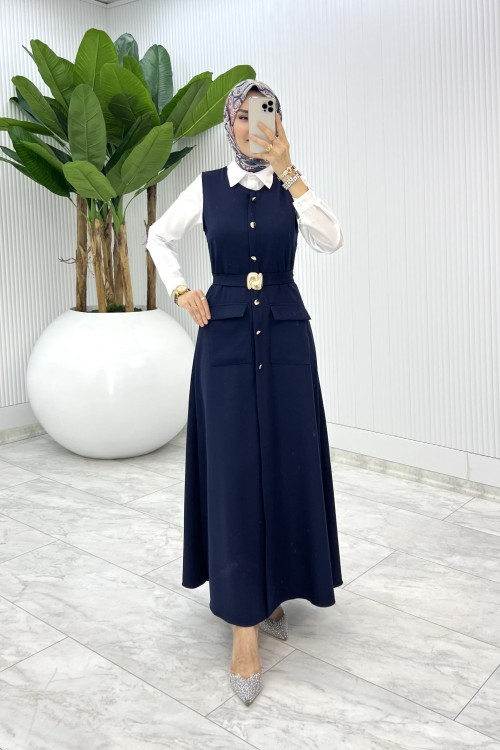 Lacivert  Sude Jile Tesettür Giyim  Lacivert
