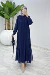 Lacivert Şoray  Elbise Tesettür Giyim Lacivert