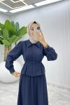 Lacivert  Eftelya Etek Takım Tesettür Giyim  Lacivert