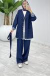 Lacivert Şeyda Premıum Kot Takım Tesettür Giyim  Lacivert