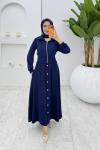 Lacivert Şazeli Premium Etek Takım Tesettür Giyim  Lacivert