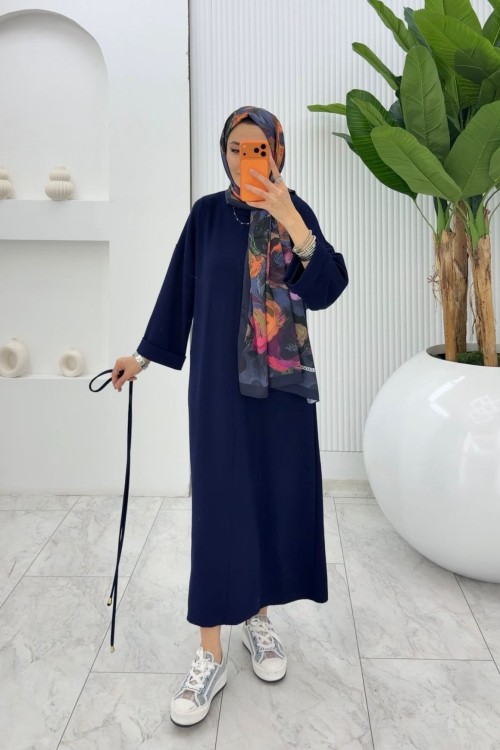 Lacivert  Oysho Elbise Tesettür Giyim  Lacivert
