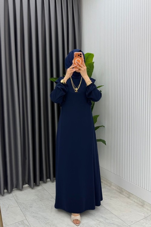Lacivert  Eylül Elbise Premıum Tesettür Giyim  Lacivert