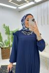 Lacivert  Gülten Elbise Tesettür Giyim Lacivert