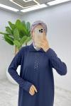 Lacivert Arzu Triko Elbise Tesettür Giyim  Lacivert
