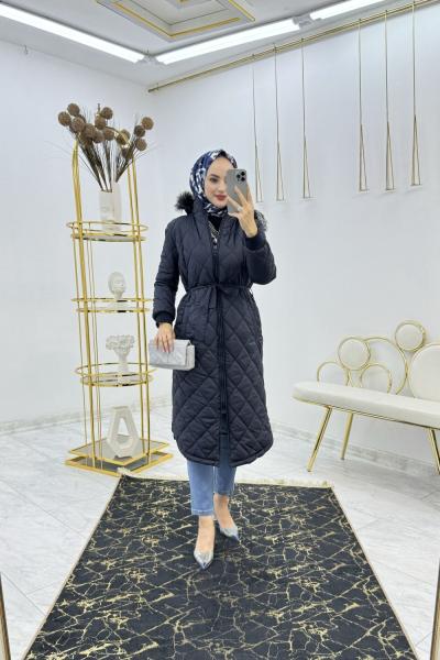 Lacivert Armalı Mont Premium Kalite Tesettür Giyim Lacivert