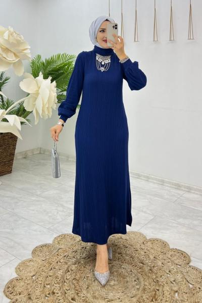 Lacivert Banu Elbise Tesettür Giyim  Lacivert