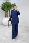 Lacivert Beyza Kot Takım Tesettür Giyim  Lacivert