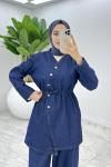 Lacivert Beyza Kot Takım Tesettür Giyim  Lacivert