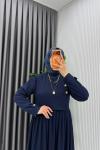Lacivert Burgu Sinem Elbise Tesettür Giyim  Lacivert