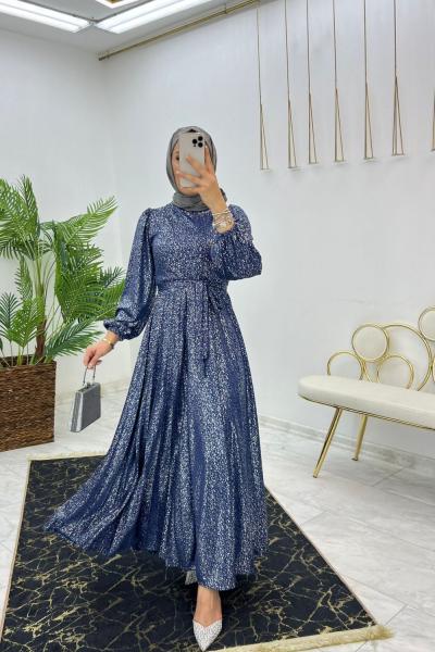 Lacivert Benan Elbise Tesettür Giyim Lacivert