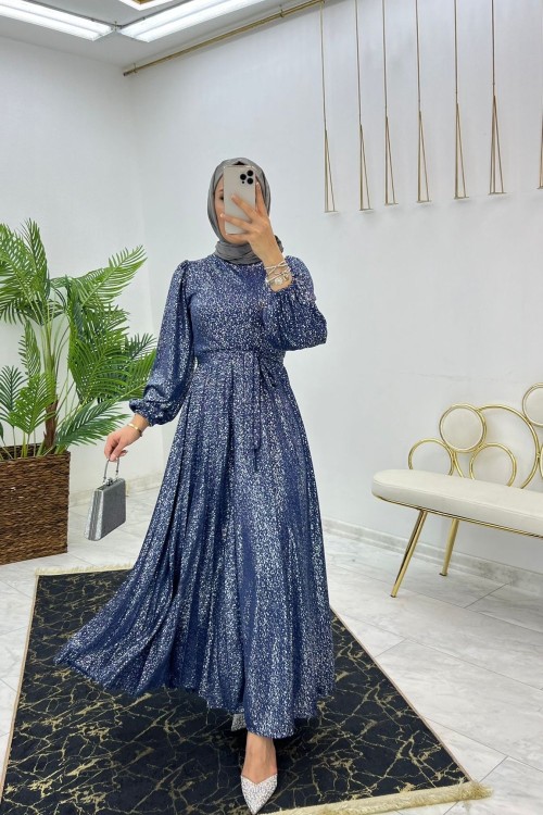Lacivert Benan Elbise Tesettür Giyim Lacivert