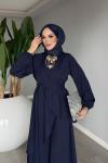 Lacivert Cevher Pantolon Takım Tesettür Giyim Lacivert