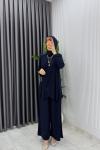 Lacivert Figen Pantolon Takım Tesettür Giyim  Lacivert