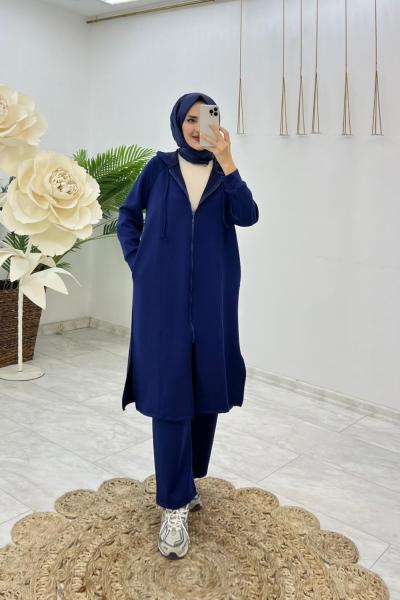 Lacivert Gözde Takım Tesettür Giyim Lacivert