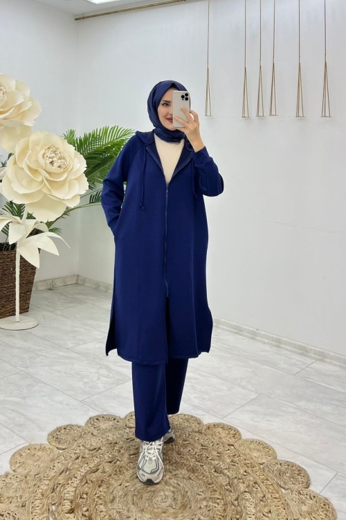 Lacivert Gözde Takım Tesettür Giyim Lacivert