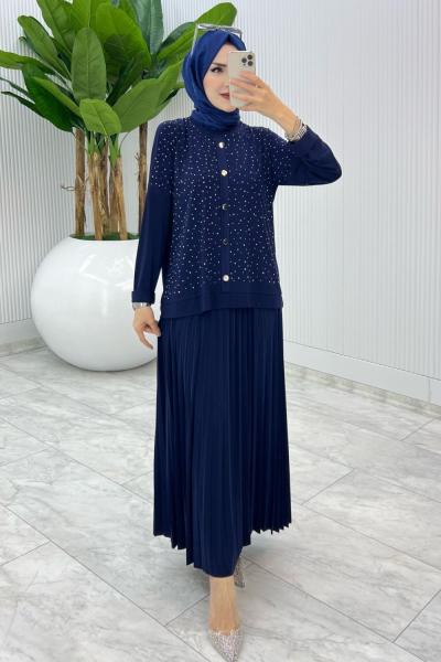 Lacivert Hasret Takım Tesettür Giyim Lacivert